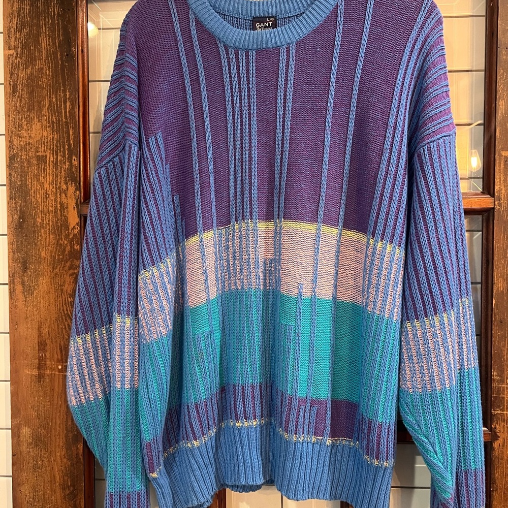Gant Men's Colorful Striped Crewneck Sweater